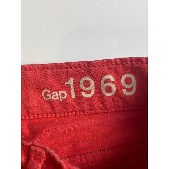 Gap 1969 Women's Red Peach Straight Cropped Legging Jeans Size 24/00 - Picture 5 of 12